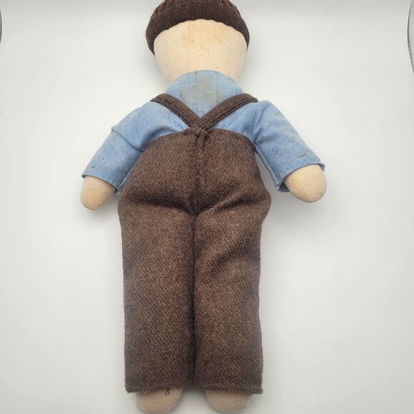 Set 2 Folk Art Primitive Cloth Dolls 1985 1986 Signed Handmade Vintage Country - Picture 8 of 14